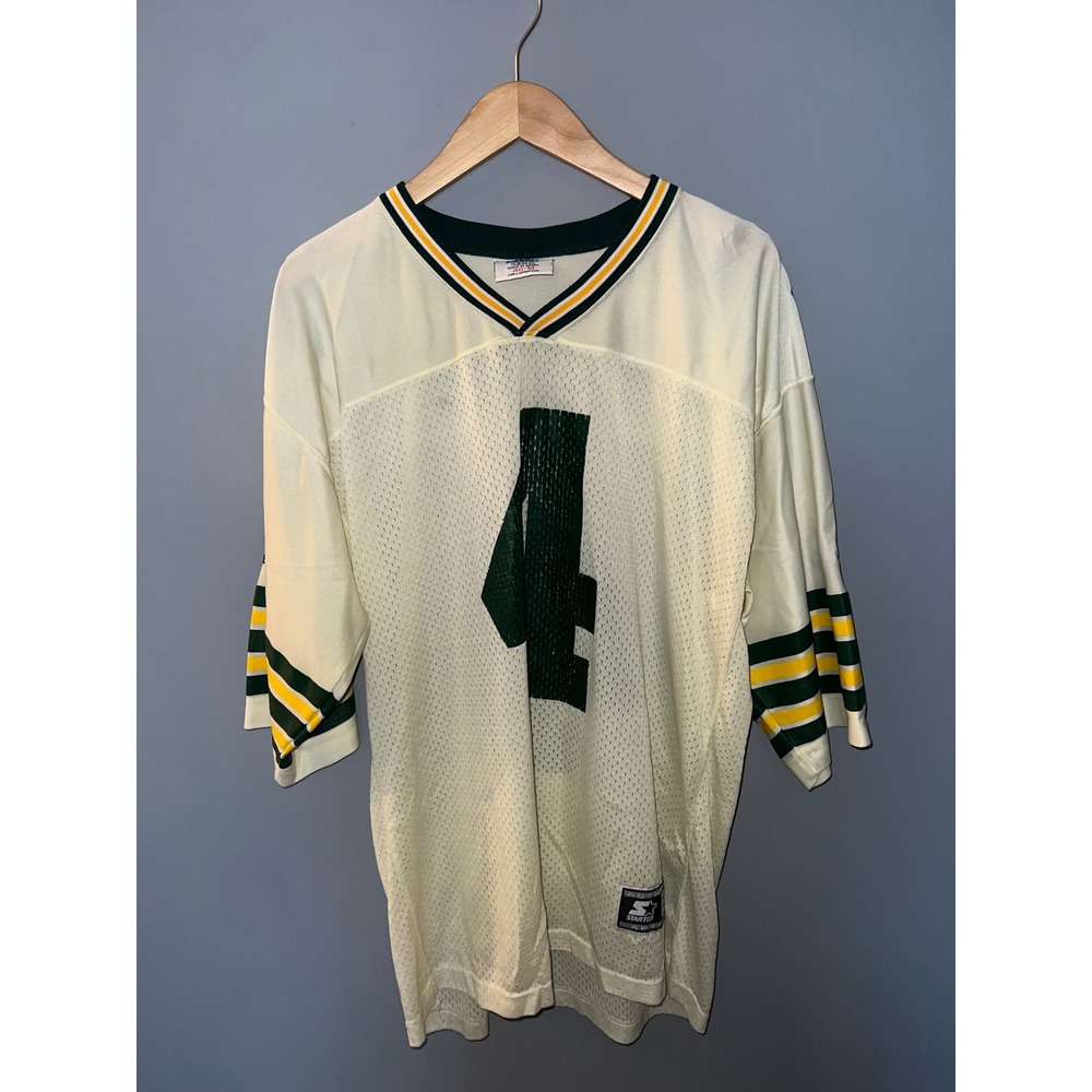Vintage 1995 Starter Green Bay Packers Brett Favre Jersey 46 M White Mesh NFL